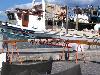 Im Hafen von Parikia (Paros) trocknet der Oktopus