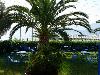 Strand vor der Fr�hst�cksterasse des Hotel Margarita in Korfos